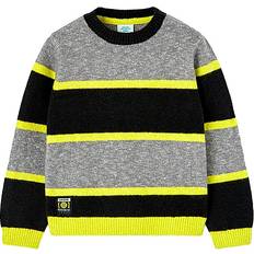 Boboli Boy's Striped Knitwear Pullover - Grey/Yellow/Black