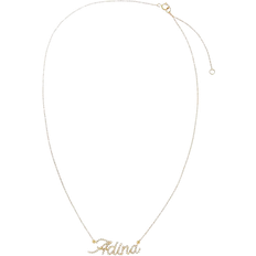 Adina Eden Script Name Necklace - Gold/Diamonds