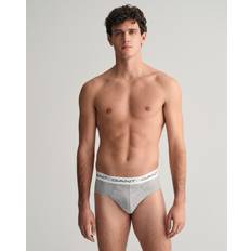 Gant Men's Underwear Gant Slip mit elastischem Logo-Bund im 3er-Pack in Mittelgrau meliert, Größe