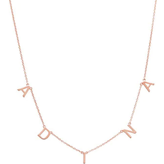 Adina Eden Solid Scattered Name Necklace - Rose Gold