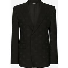 Dolce & Gabbana Herren Jacketts Dolce & Gabbana Single-breasted wool Sicilia-fit jacket with jacquard DG detailing