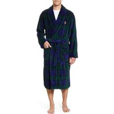 Polo Ralph Lauren Men Robes Polo Ralph Lauren Men's Microfiber Plaid Shawl Collar Robe Blackwatch Plaid