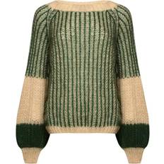 Noella Gensere Noella Liana Knit Sweater - Beige/Bottle Green