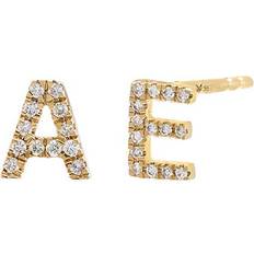 Adina Eden Pave Initial Stud Earring - Gold/Diamond