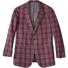 Men - Red Blazers KS Signature Men's Big & Tall 2-Button Classic Blazer by in Red Plaid Size 52