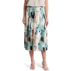 Adrianna Papell Skirts Adrianna Papell Women's Abstract Pleated Midi Skirt Ivory Multi