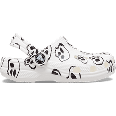 Crocs Toddler Classic Skull Print Clog - White/Black