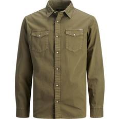 Jack & Jones Slim Fit Denim Shirt - Green/Forest Night