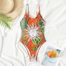 Shein Badeanzüge Shein Women'S Printed One Piece Swimsuit With Spaghetti Straps