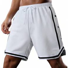 Shein Men - White Pants & Shorts Shein Men'S Striped Design Shorts With Diagonal Pocket