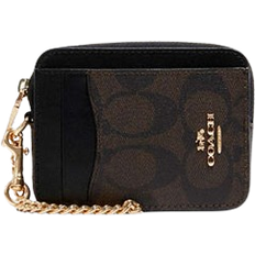 Leather Wallets Coach Zip Card Case - Brown