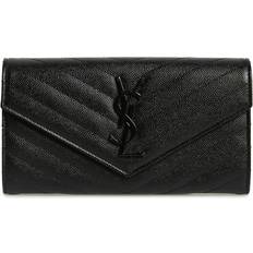 Saint Laurent Monogram Quilted Leather Wallet - Black