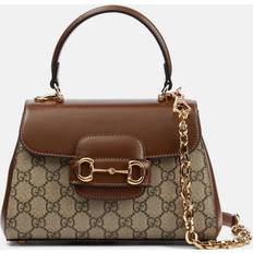 Gucci Totes & Shopping Bags Gucci 1955 Horsebit Mini Gg-canvas Handbag Womens Tan Multi