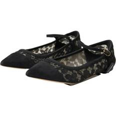 Dolce & Gabbana Ballerinas Dolce & Gabbana Black Lace Loafers Ballerina Flats Shoes