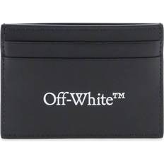 Hvite Kortholder Off-White Bookish logo-print leather cardholder - men Cotton/Polyamide/Calf Leather/Acrylic One