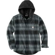 Fleece - Herren Hemden Carhartt Men's Flannel Fleece Lined Hooded Shirt Jacket - Elm