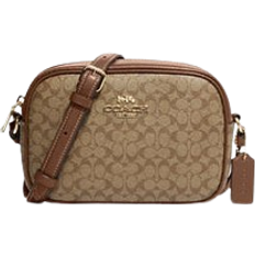 Coach Mini Jamie Camera Bag In Signature Canvas - Gold/Khaki Saddle