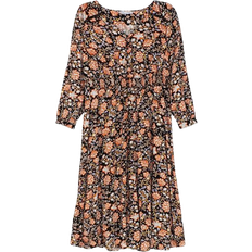 Sheego Floral Print Maxi Dress - Black Patterned