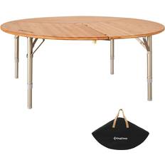 Holz Campingtische KingCamp Round Bamboo Camping Folding Table