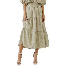 English Factory Tiered Maxi Skirt - Olive