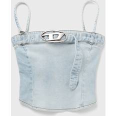 Diesel Damen Bekleidung Diesel Lucy Belted Denim Top Hellblau