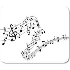 Mouse Pads Music Notes on Solide Sheet Swirl Bass