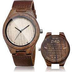 CUCOL Wooden Leather Wrist Father's Day Gifts for Dad Fathers Day Gifts for Dad Men Him, Gift for Husband Boyfriend Grandpa