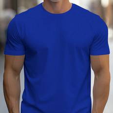 Shein M - Men Tops Shein Men's Solid Color Round Neck Short Sleeve T-Shirt