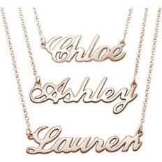 Jewelry MyNameNecklace Personalized Unisex Classic Name Necklace for Woman Custom Cursive Nameplate Made of 18k Rose Gold Plated Silver Custom Any Name with Chain