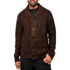 Men - Polyester Cardigans XRay Men's Shawl Collar Cable Knit Cardigan Sienna, Black