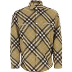 Burberry Men Shirts Burberry Embroidered Wool Blend Shirt Checked