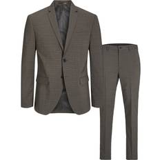 Herren Anzüge Jack & Jones Franco Super Slim Fit Suit - Brown/Falcon