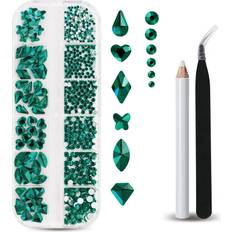 Nail Art Brushes & Dotting Tools YUUIKLLE Rhinestones Nail Gemstones