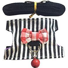 Dog Collars & Leashes - Guinea pig Pets Wontee Small Pet Harness Vest Leash Guinea Pig Squirrel