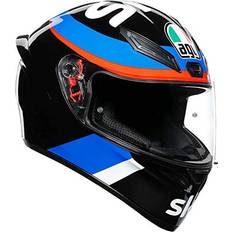 AGV Full Face Helmets Motorcycle Equipment AGV Unisex-Adult Full Face Helmet BLUE/RED/BLACK, XXL 210281O1I000811