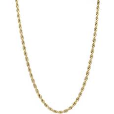 Gold Plated - Women Necklaces GLD Rope Chain Necklace 4mm - Gold