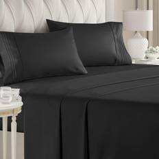 Bed Sheets CGK Unlimited Brushed Microfiber Wrinkle Bed Sheet Black (203.2x198.1)