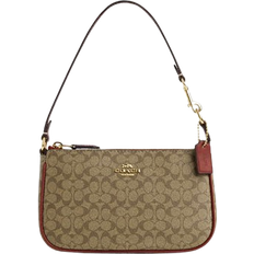 Coach Crossbody Bags Coach Nolita 19 In Colorblock Micro Signature Canvas Bag - Gold/Khaki/Terracotta