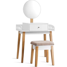 Costway Vanity Makeup White Dressing Table 17x27.5"