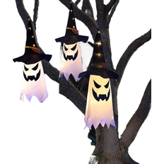 Petmoko Party Decorations Halloween Ghost Witch Hat Black/White 3-pack