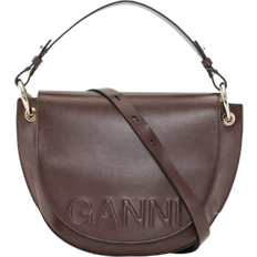 Ganni Banner Saddle Bag - Chocolate Fondant