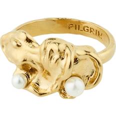 Dame Ringer Pilgrim Moon Ring - Gold/White