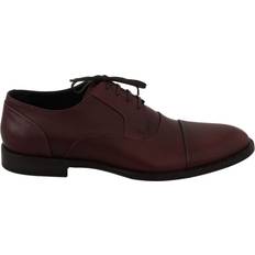 Dolce & Gabbana Derby Dolce & Gabbana Red Bordeaux Leather Derby Formal Shoes