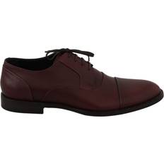 Dolce & Gabbana Men Derby Dolce & Gabbana Red Bordeaux Leather Derby Formal Shoes