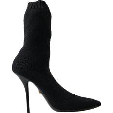 Dolce & Gabbana High Boots Dolce & Gabbana Black Stiletto Heel Mid Calf Women Boot Shoes EU39/US8.5