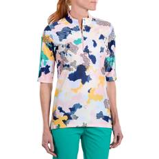 Shirts SwingDish Women's Neva Elbow Sleeve Golf Shirt, Large, Print