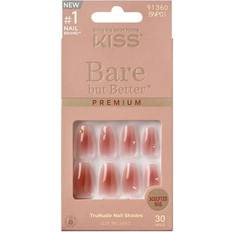 False Nails Kiss but Better Premium Press-On Nails ‘Shine’ Pink Medium Coffin