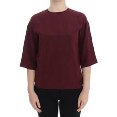 Dolce & Gabbana Red Blouses Dolce & Gabbana Red 3/4 sleeve silk blouse IT36