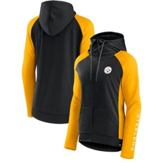 Sports Fan Apparel on sale Fanatics Women's Branded Black/Gold Pittsburgh Steelers End Around Lightweight Raglan Full-Zip Hoodie Jacket