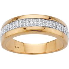 Men Rings PalmBeach Jewelry Men 1/5 TCW Diamond Accent Wedding Ring in 18k Gold-plated Sterling Silver
